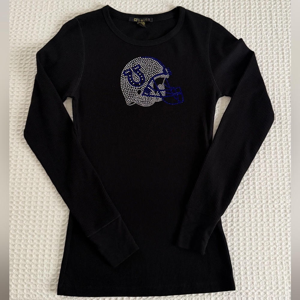Vintage Indianapolis Colts Rhinestone Long Sleeve Shirt
